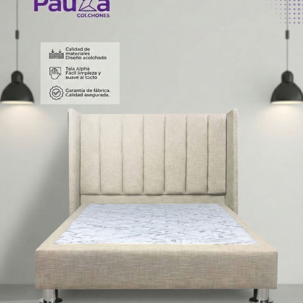 PAUZA - DORMITORIO PREMIUM LINEAL 2 PLZ BEIGE