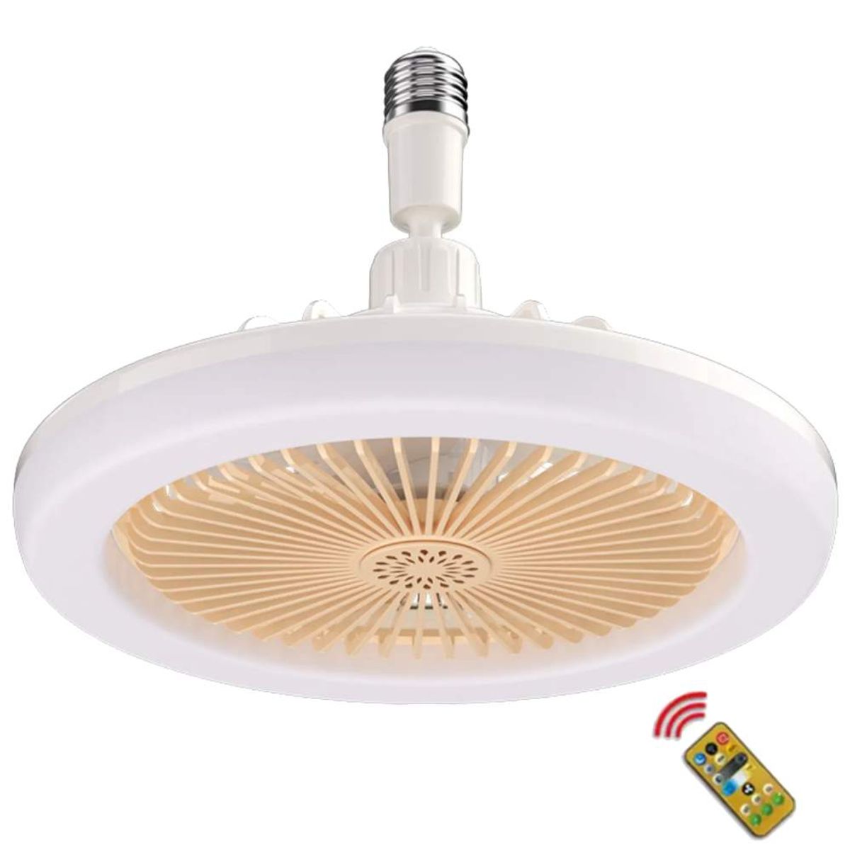 GENERICO - Foco Ventilador de techo Led Blanco con Amarillo Calido 50W con control
