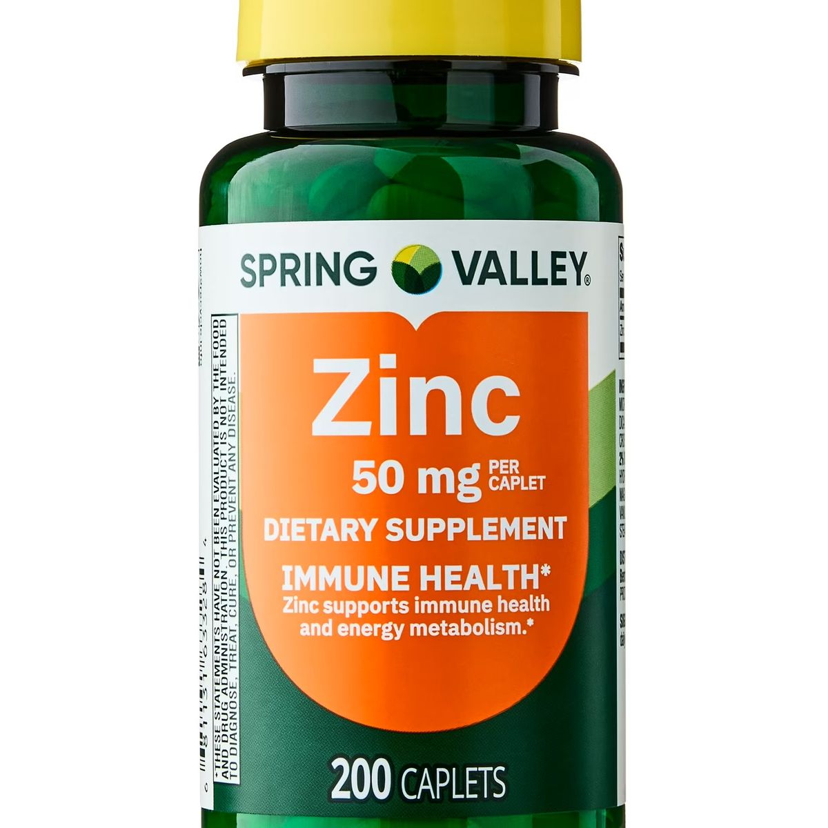 SPRING VALLEY - Zinc 50 mg Suplemento SPRING VALLEY Sin sabor 200 tabletas