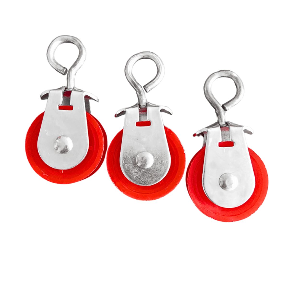 GENERICO - Pack de 3 Poleas Reforzadas de 1 ¾” – Metal Galvanizado