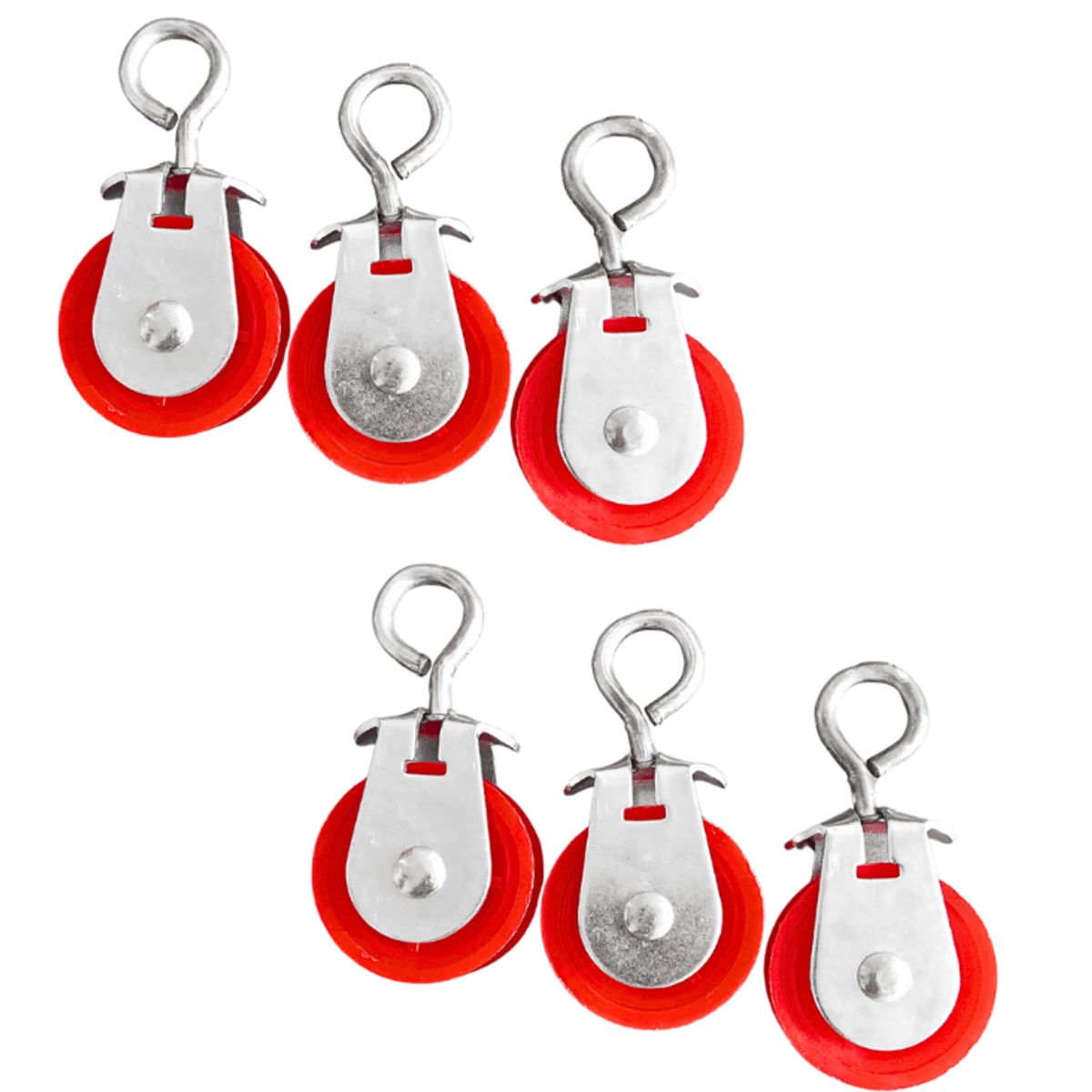 GENERICO - Pack de 6 Poleas Reforzadas de 1 ¾” – Metal Galvanizado