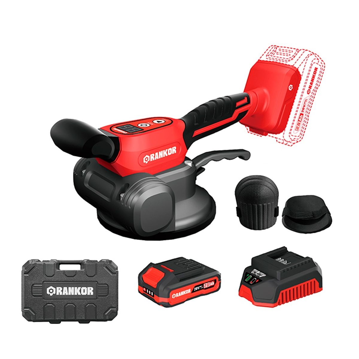 RANKOR - Ventosa Vibradora Para Mayólica Rankor 20V Succion 70Kg