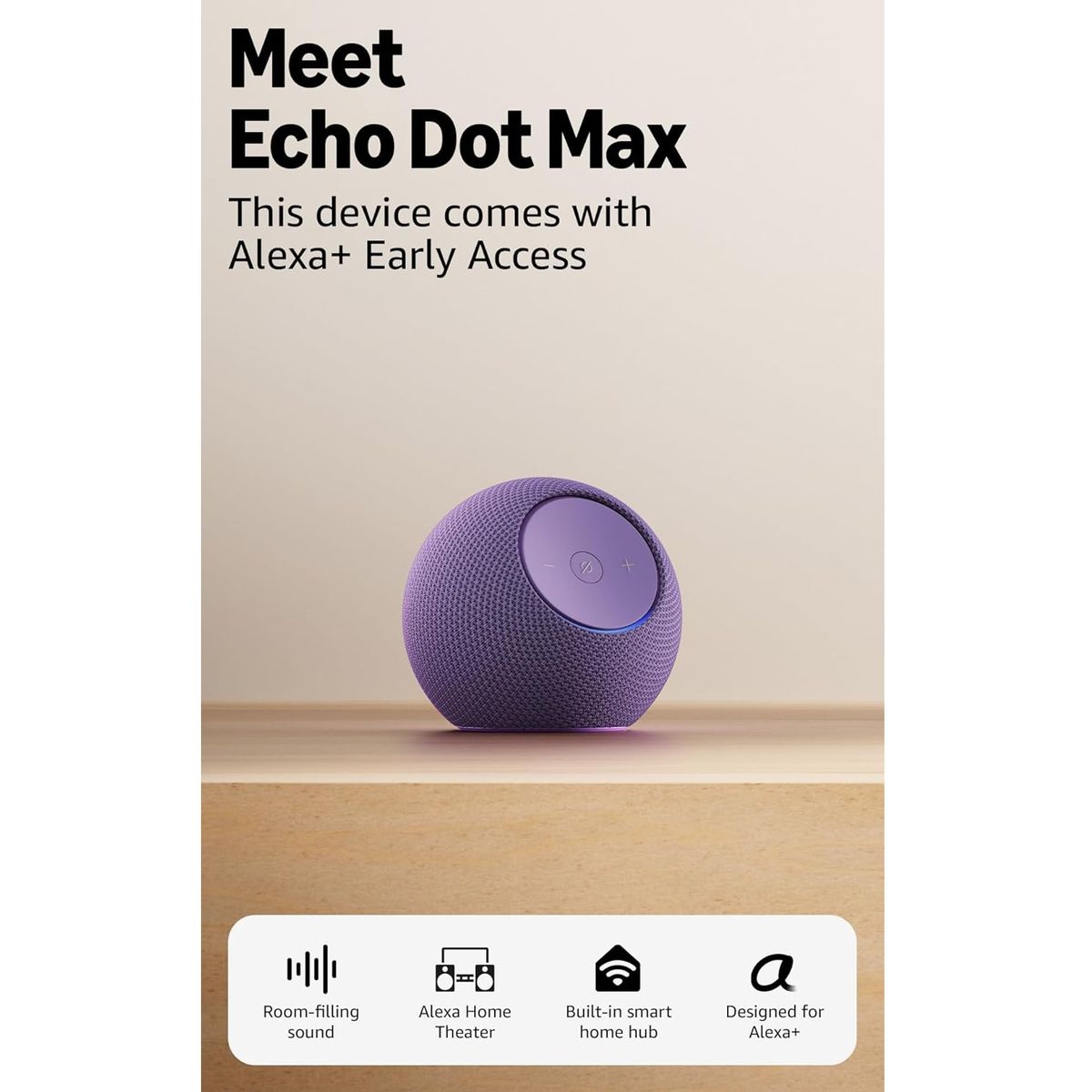 AMAZON - Amazon Echo Dot Max 2025 smart speaker with Alexa - Amethyst