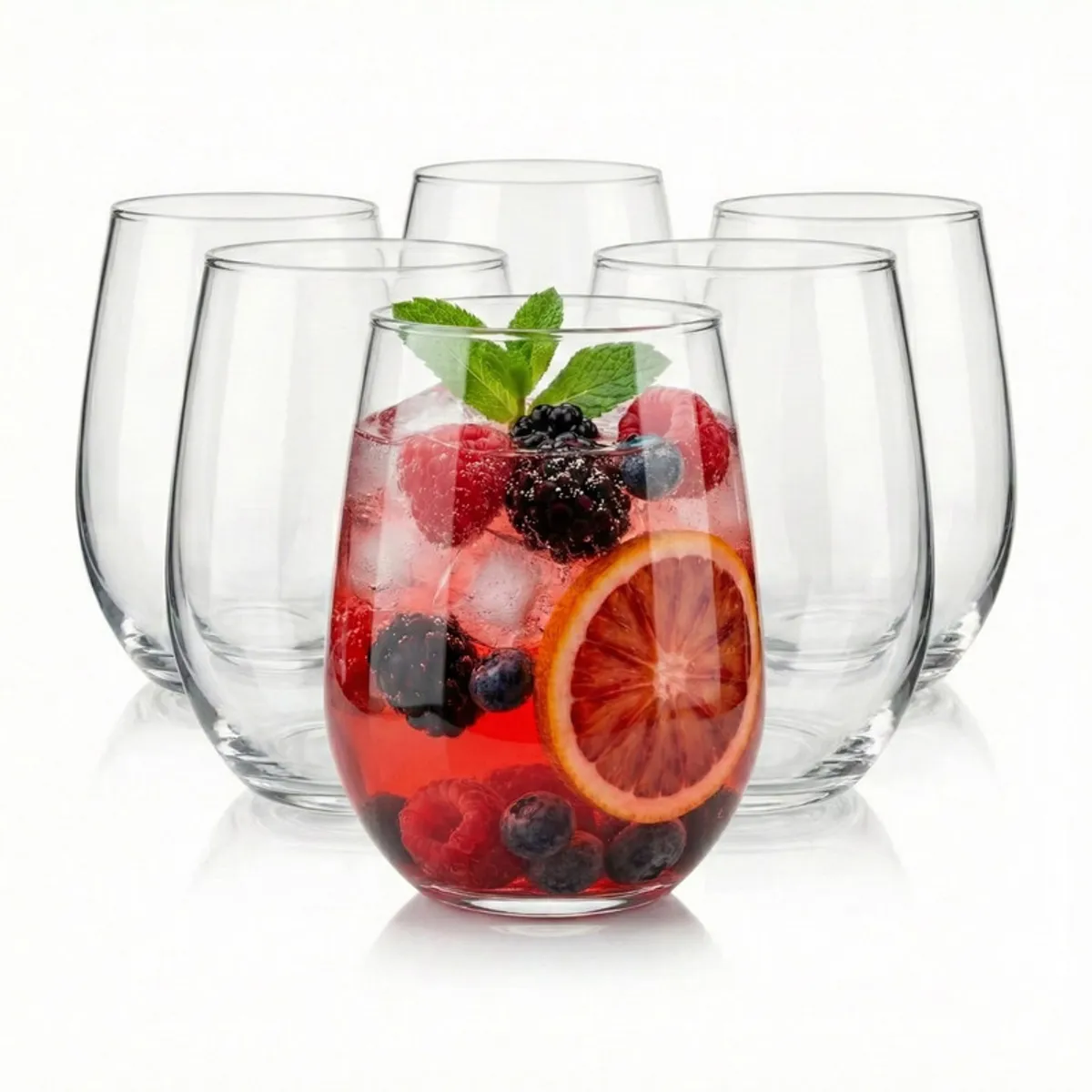 NADIR - Set 12 Vasos Dubái de Vidrio 480ml para Bebidas Frías