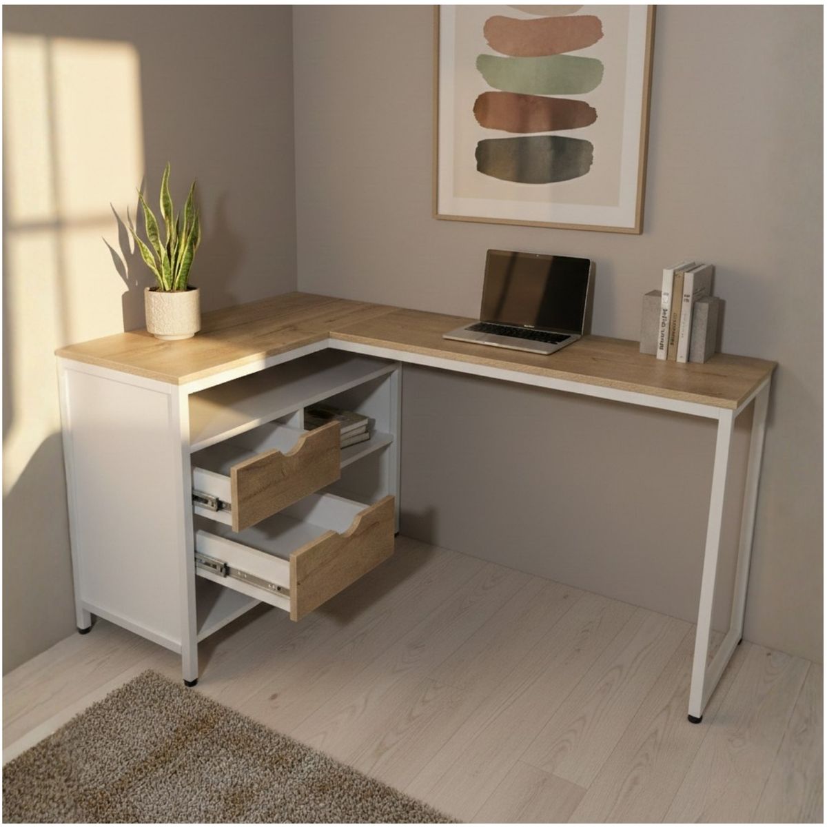 GENERICO - Escritorio en L Gaveta Izquierda Thiago Duna Coricha Home