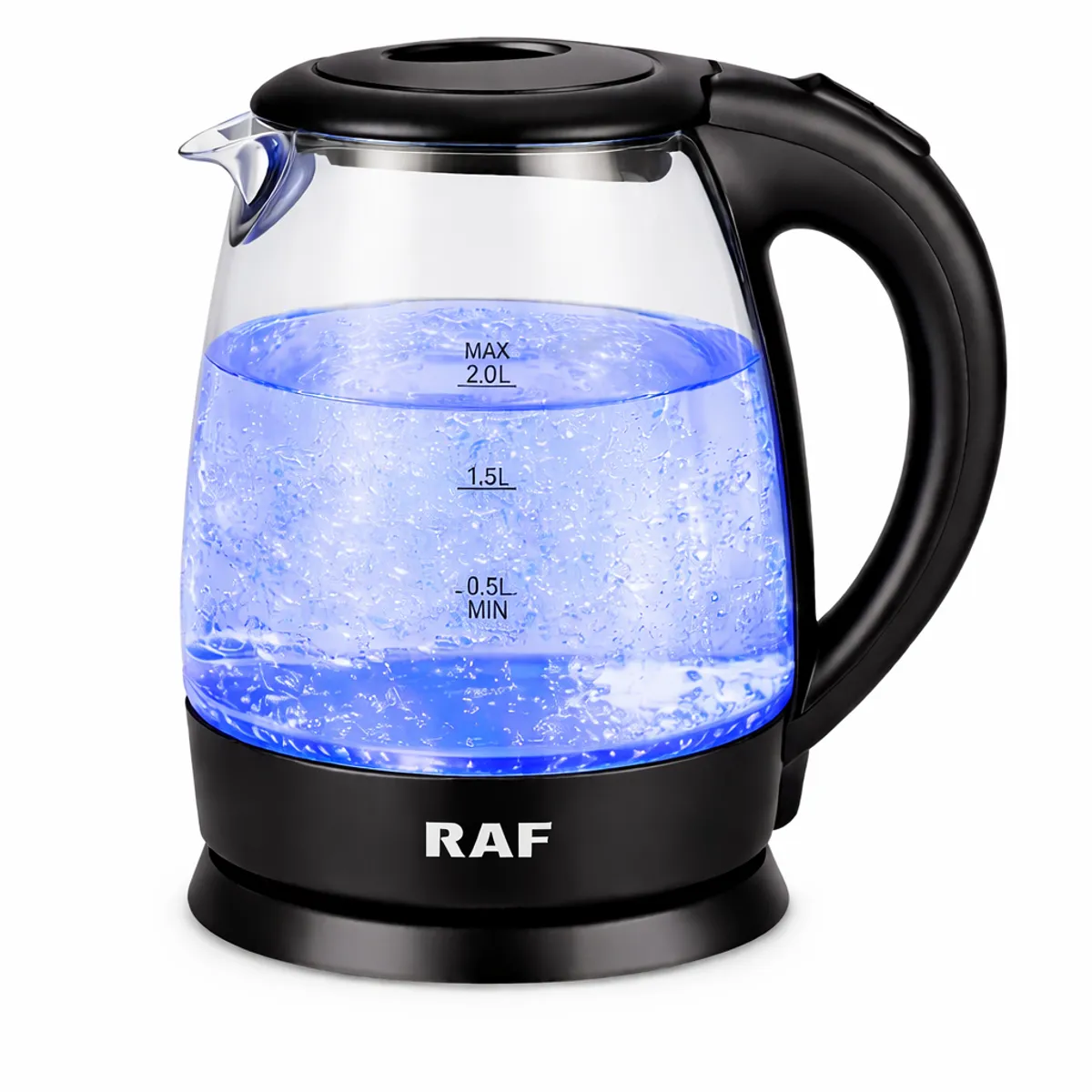 RAFF - Hervidor Eléctrico RAF de Vidrio 2L 1500W con Apagado Automático