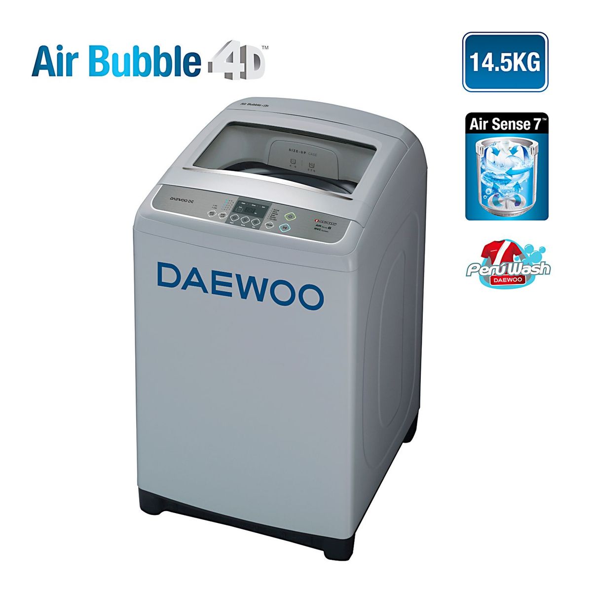 DAEWOO - Lavadora 14,5 kg DWF-145GMG Silver