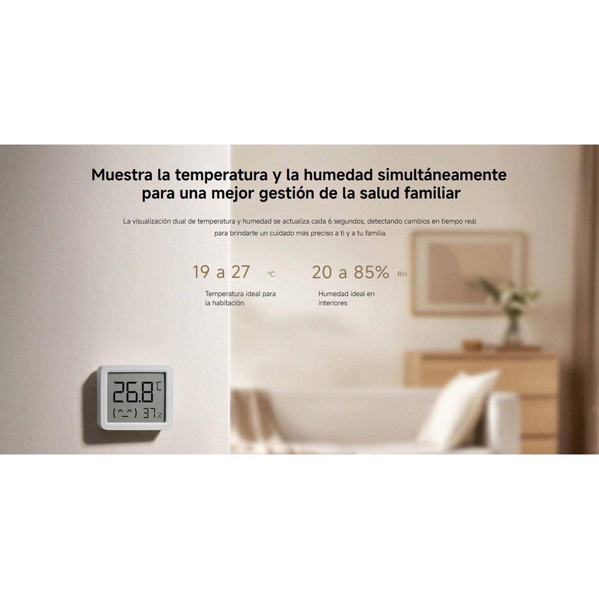 XIAOMI - Sensor temperatura y humedad Xiaomi 3 Mini Reloj Grado confort