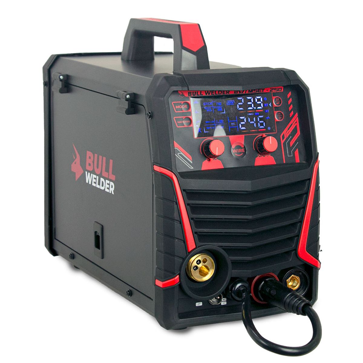 MARCA - Soldadora Inverter 4En1 Mig- Mma-Tig Lift-250Amp Bull Welder