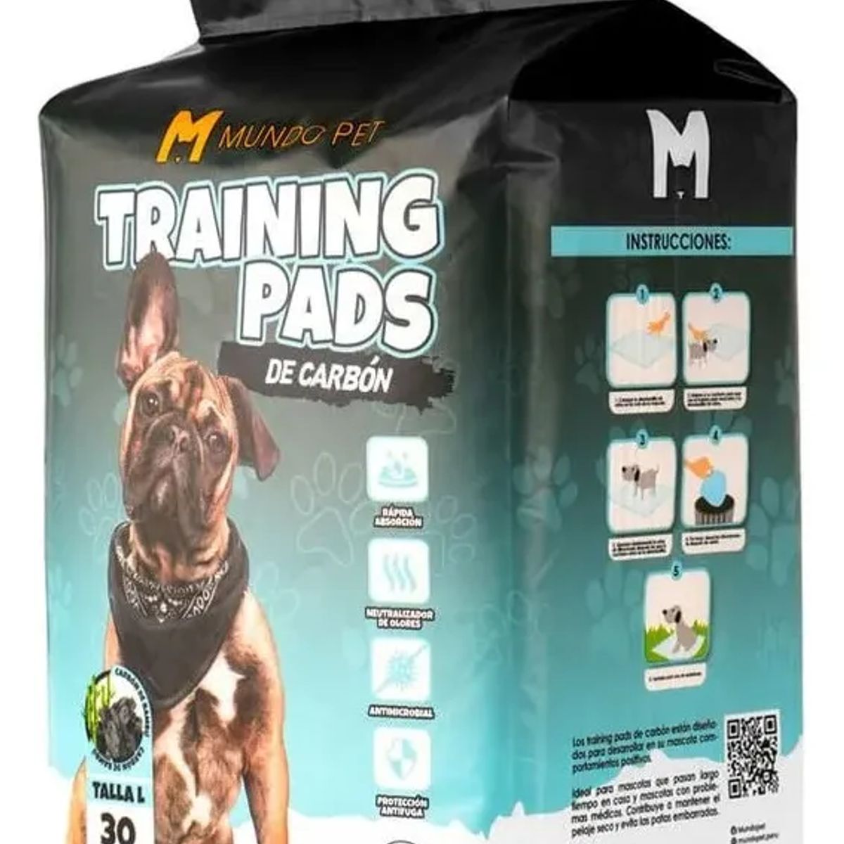 GENERICO - TRAINING PADS DE CARBON ACTIVADO Talla L 60x60cm Paquete de 30 Unidades