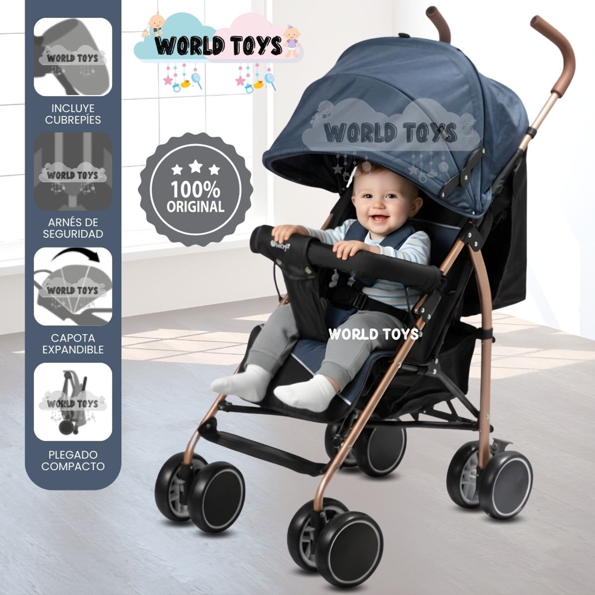 BABY - Coche Bastón «VINNIE» Edición Especial Blue