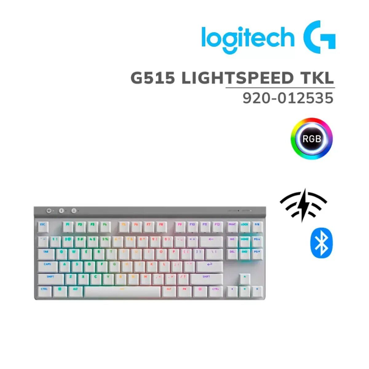 LOGITECH - TECLADO LOGITECH G515 TKL LIGHTSPEEDBT LIGHTSYNC RGB WHITE