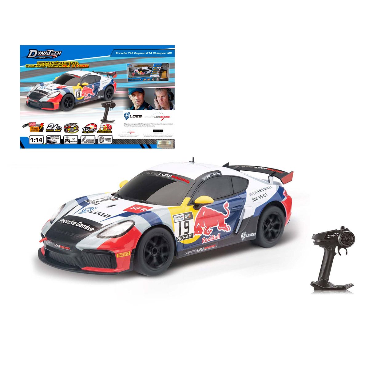 GENERICO - CARRITO A CONTROL REMOTO PORSCHE 718 CAYMAN GT4 CLUBSPORT MR-114-24G