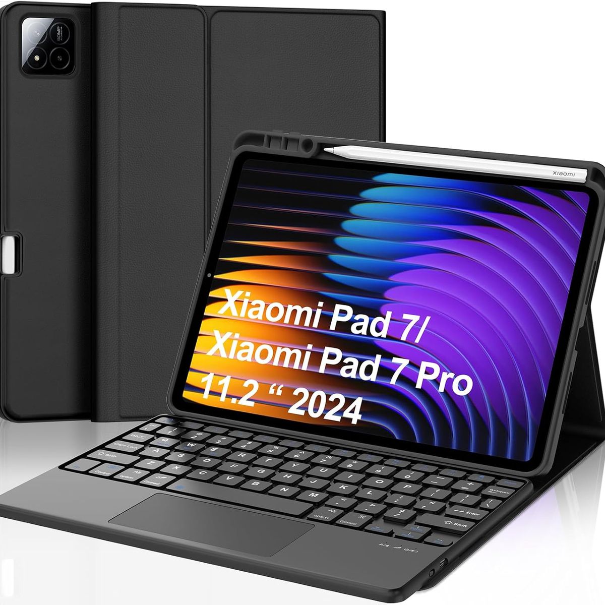 GENERICO - Funda Con Teclado Bluetooth Touchpad para Xiaomi Pad 7 / Pad 7 pro 11.2" - Negro