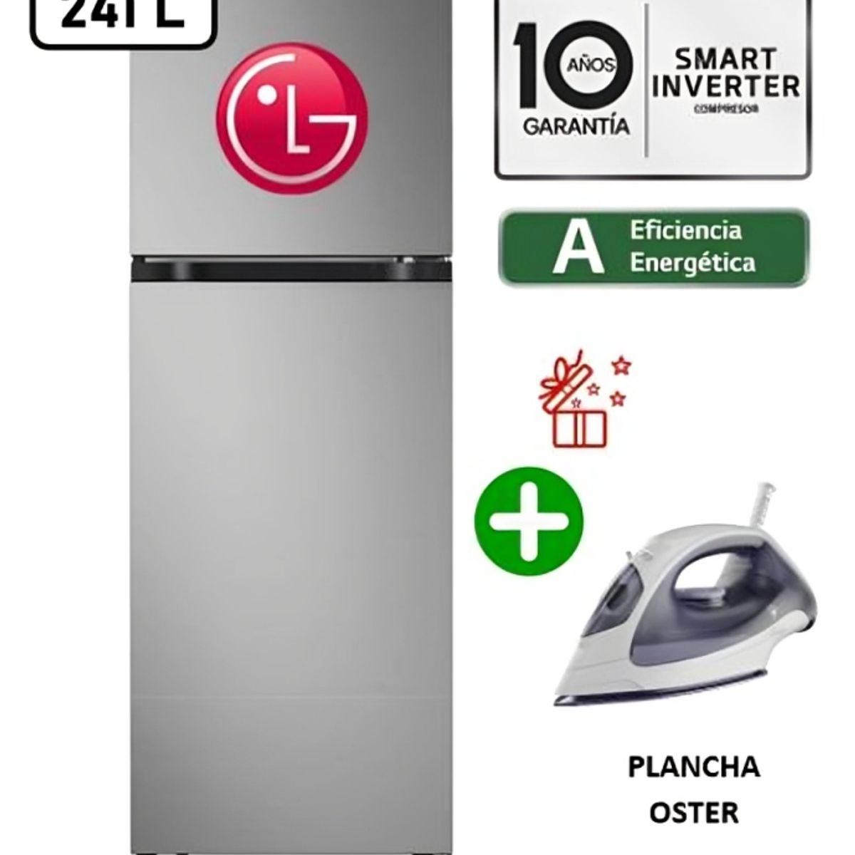 LG - Refrigeradora LG VT24BPY 241L Plateado