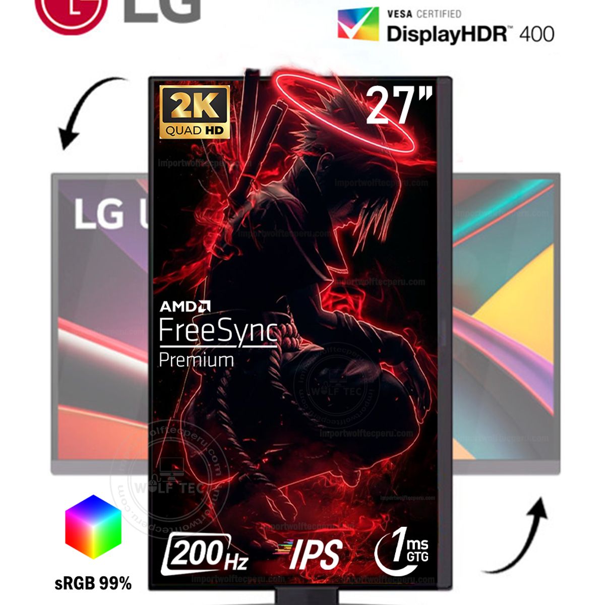 LG - MONITOR LG GAMER Ultragear G6 27G610A-B 27 IPS QHD 200Hz 1ms FreeSync Premium