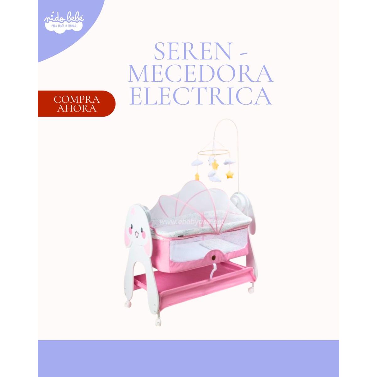 Baby - Silla mecedora electrica para bebé - MODELO ROSADO
