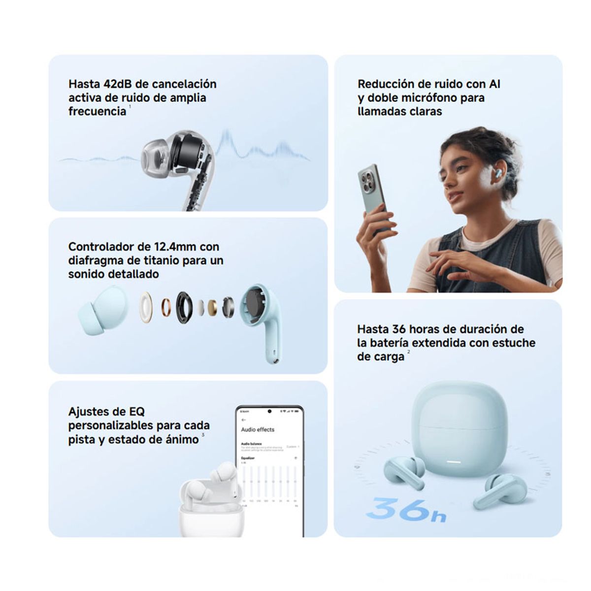 XIAOMI - Audifonos Xiaomi Redmi Buds 8 Lite, ANC Bluetooth 5.4