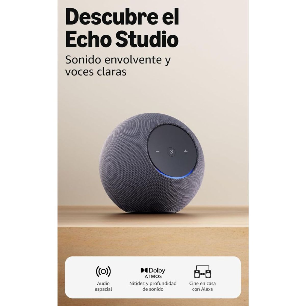 AMAZON - Echo Studio Amazon 2025 Audio Espacial Color Grafito Graphite Alexa