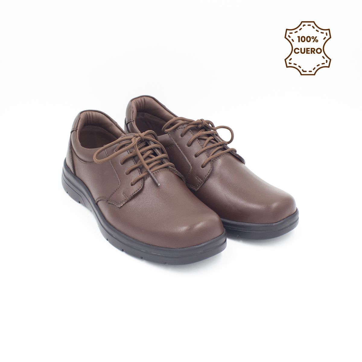 FAR WEST - Zapatos Escolares - Colegio Niño Finn Cuero Marrón