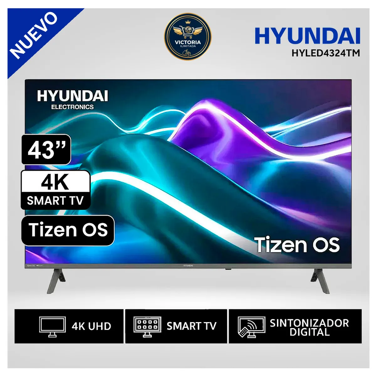 HYUNDAI - Televisor HYUNDAI 43 HYLED4324TM FHD 4K SMART TV