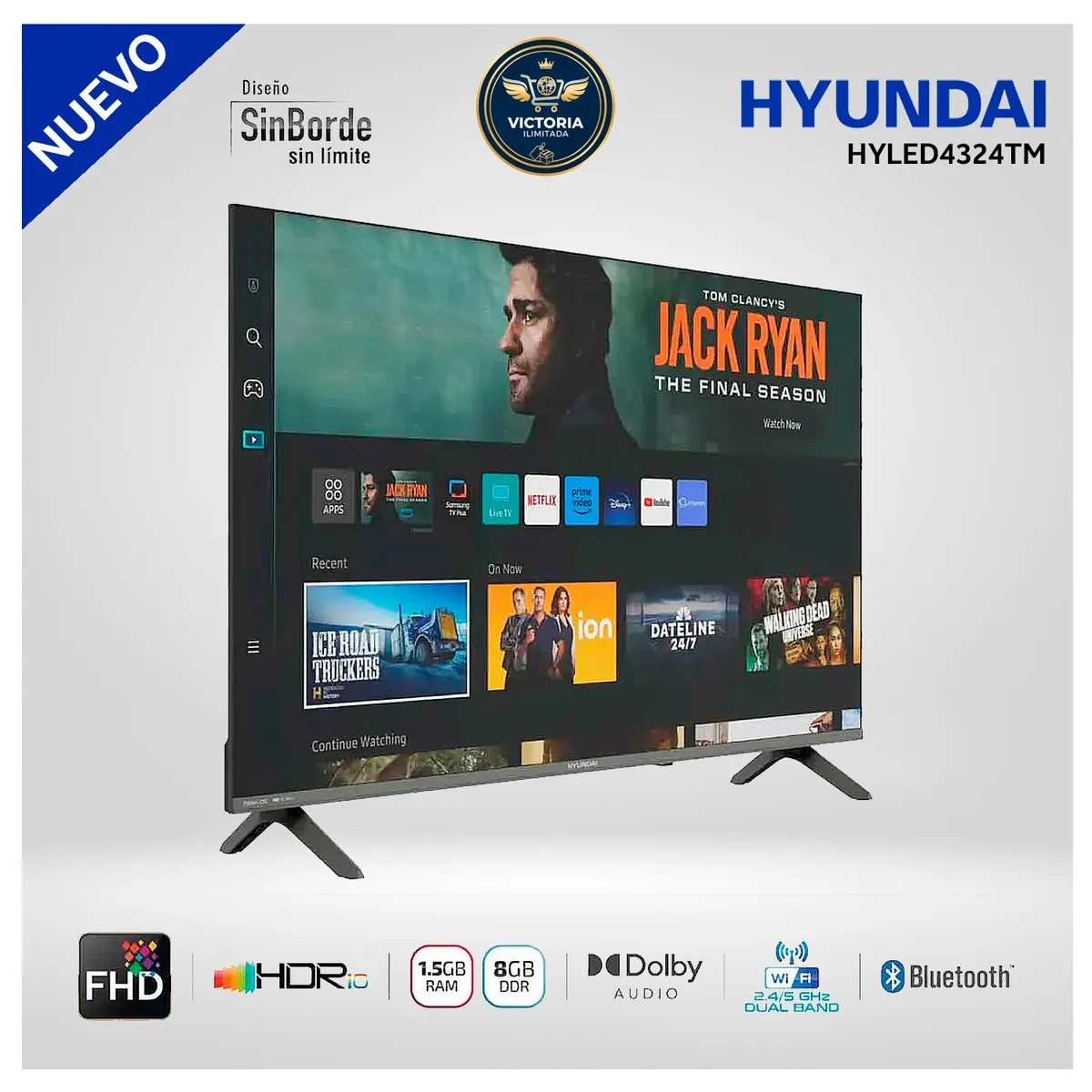 HYUNDAI - Televisor HYUNDAI 43 HYLED4324TM FHD 4K SMART TV