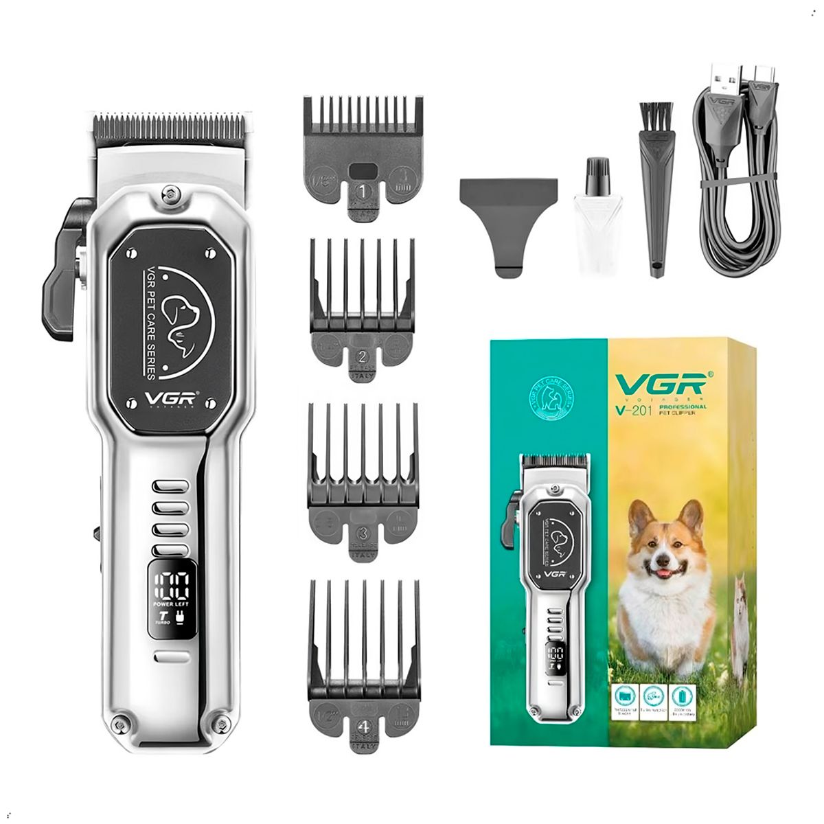 Maquina VGR V-201 de Corte Pelo Mascota Inalambrico, marca GENERICO - Foto 2