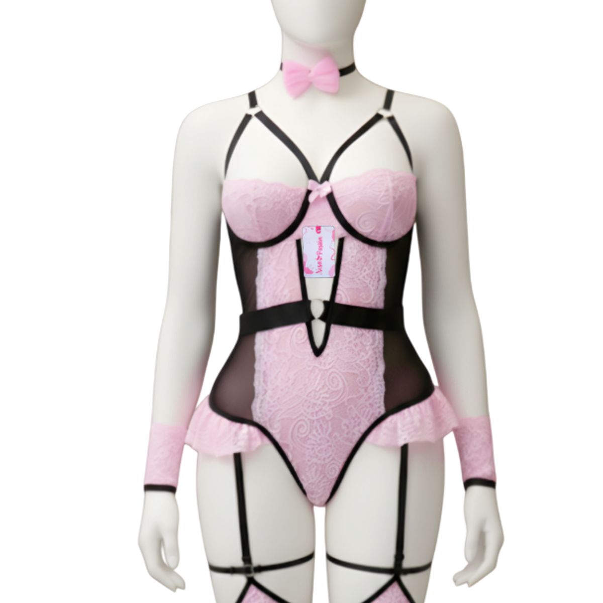 GENERICO - DISFRAZ DE CONEJITA BODY LENCERIA SEXY ROSADO