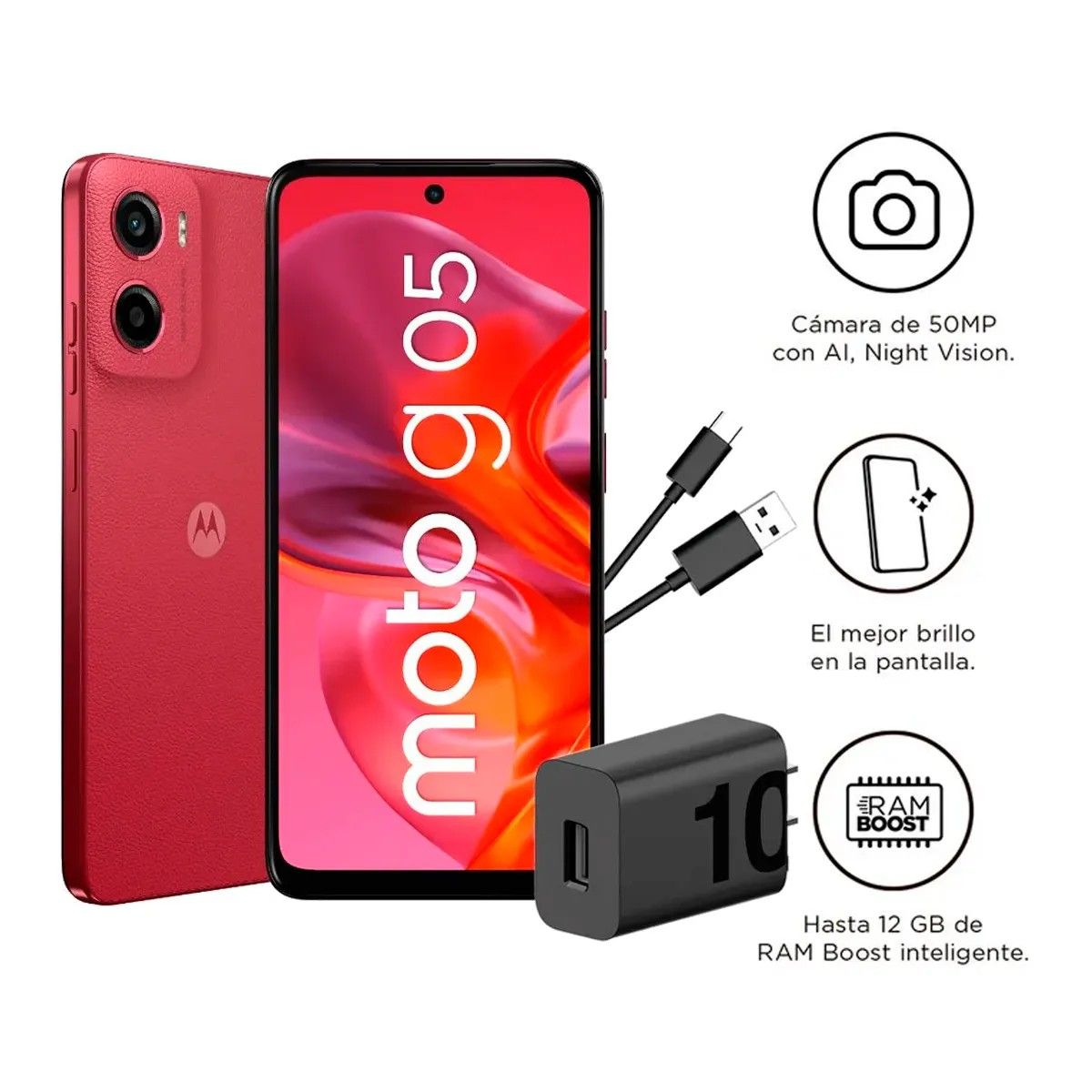 MOTOROLA - Motoroa G05 4+128GB COLOR ROJO