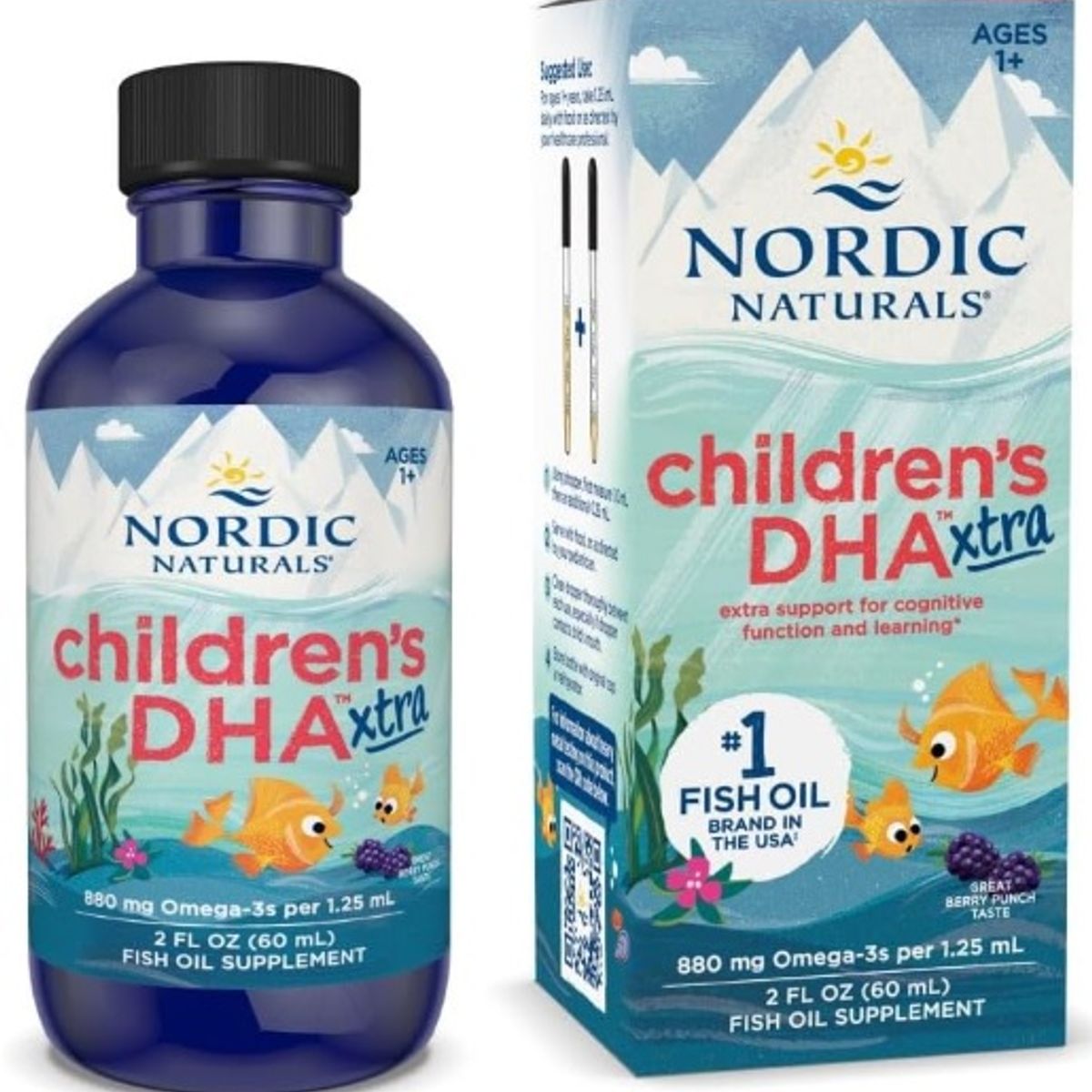 NORDIC - Nordic Naturals DHA Xtra para niños, 880 mg Omega 3s - 60 ml
