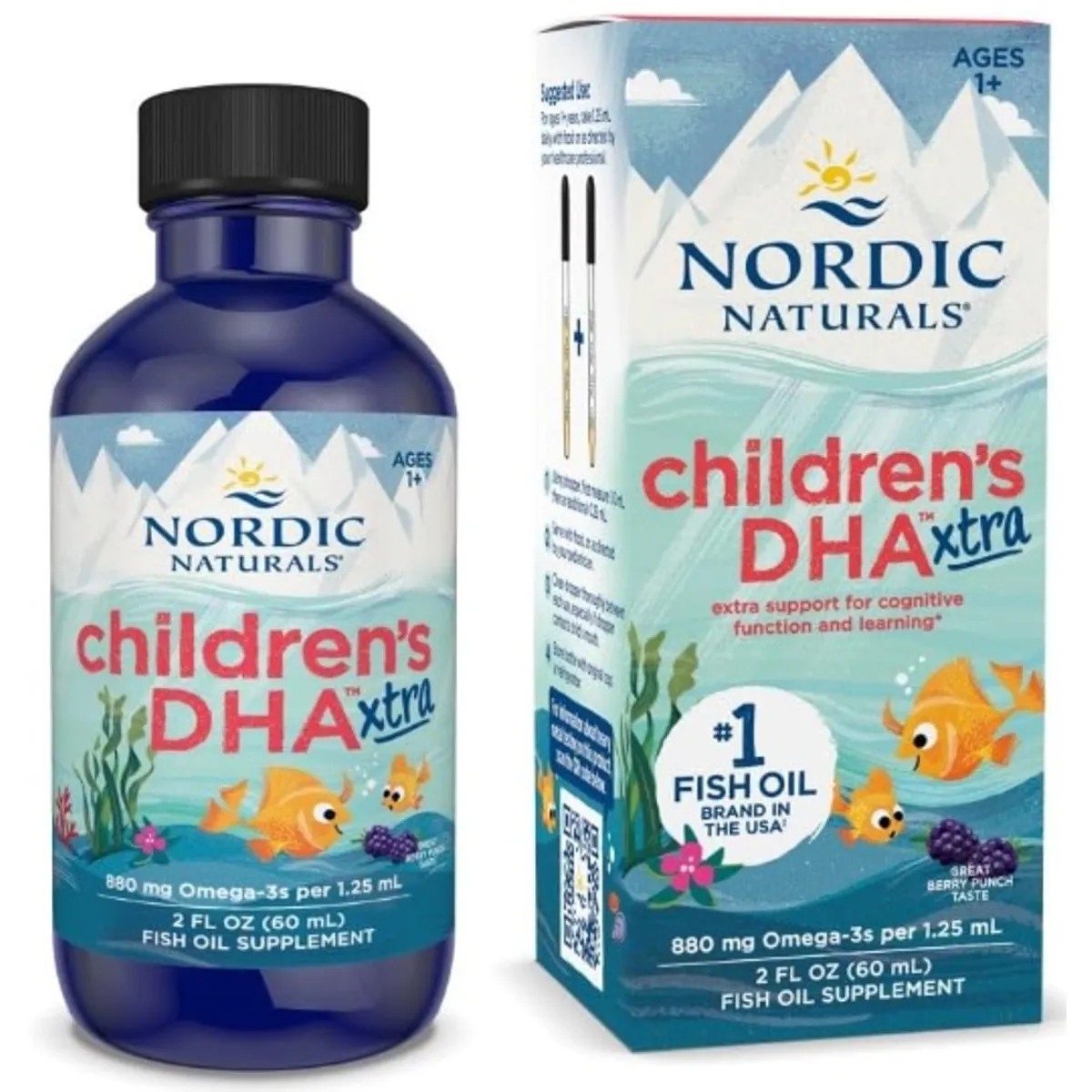 NORDIC - Nordic Naturals DHA Xtra para niños, 880 mg Omega 3s - 60 ml