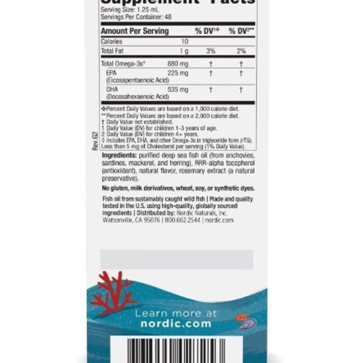 NORDIC - Nordic Naturals DHA Xtra para niños, 880 mg Omega 3s - 60 ml