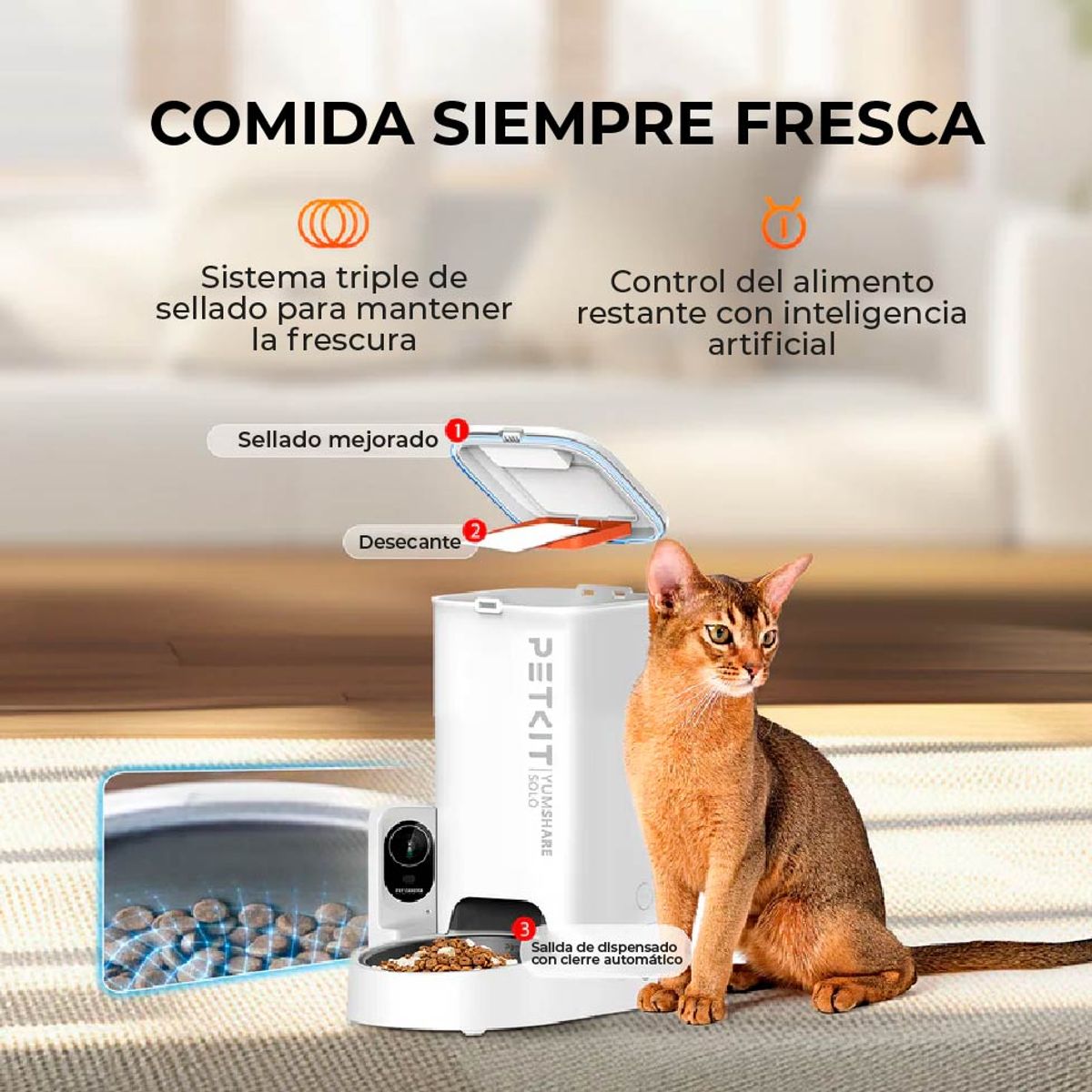 PETKIT - Comedero Automático PETKIT YumShare Solo con Cámara