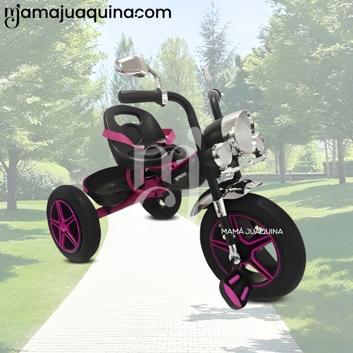 Baby - Triciclo con Bluetooth «JOOPY CHOPPER» DARK PINK