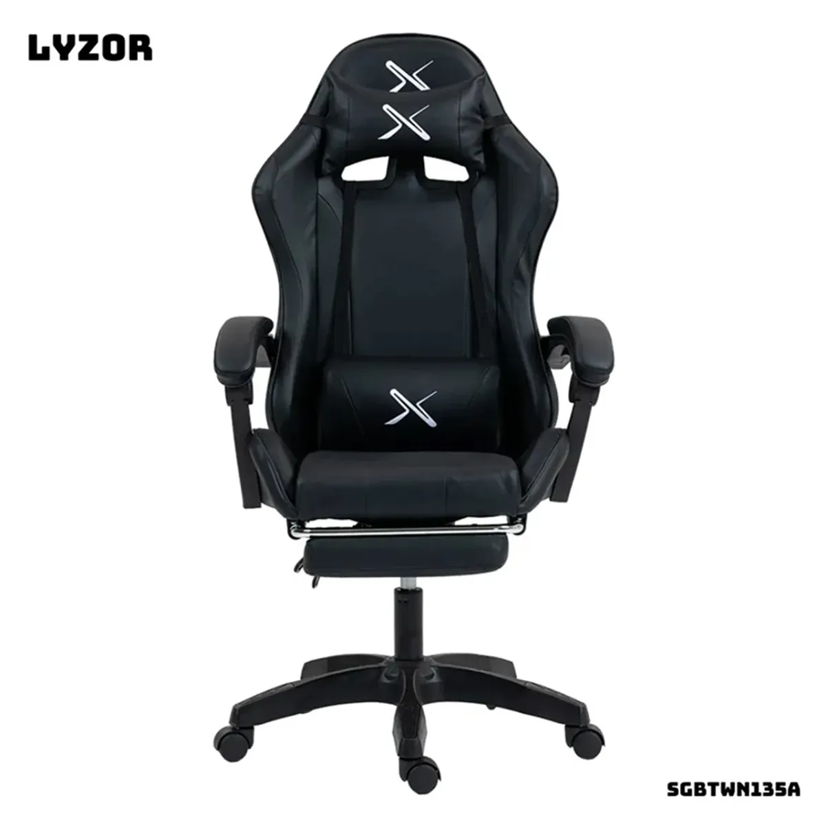 Silla Gamer Lyzor con Posapiés SGBTWN135A Negro, marca GENERICO - Foto Principal