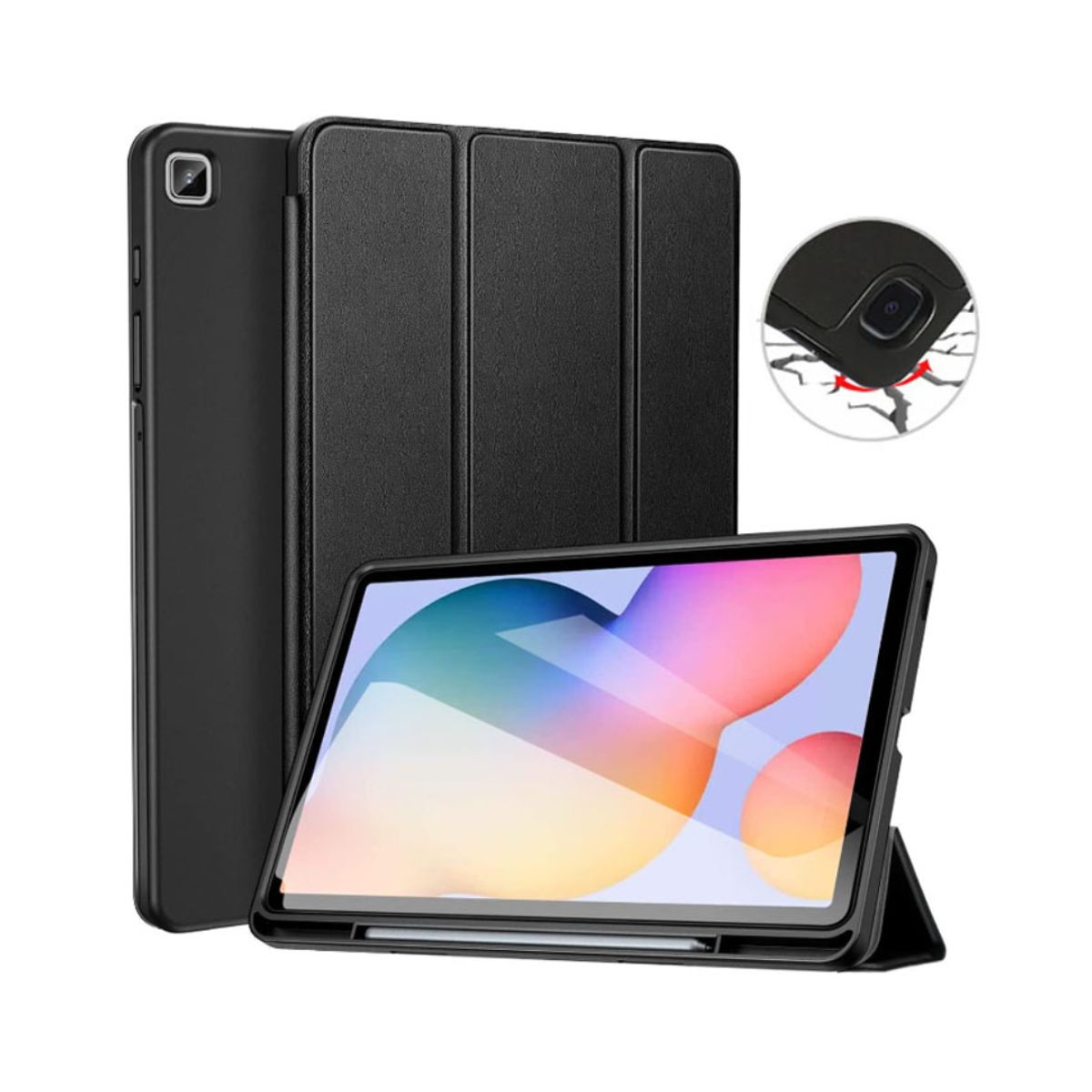 GENERICO - FUNDA SMART COVER PARA SAMSUNG A11+ 11 NEGRO