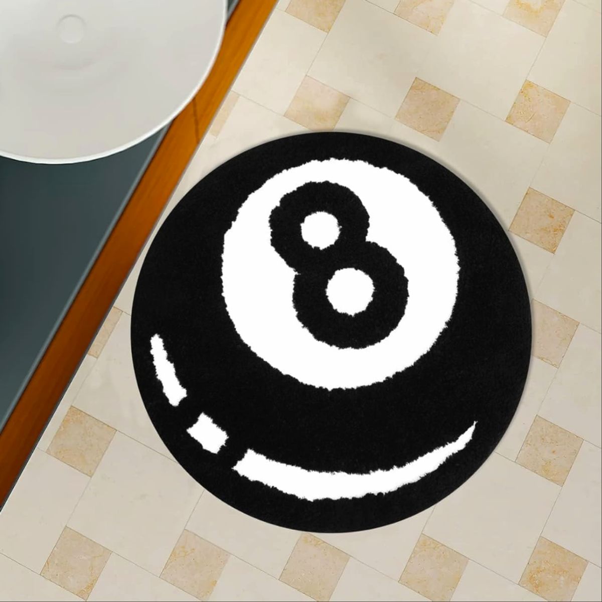 GENERICO - Alfombra en forma de Bola de Billar 8