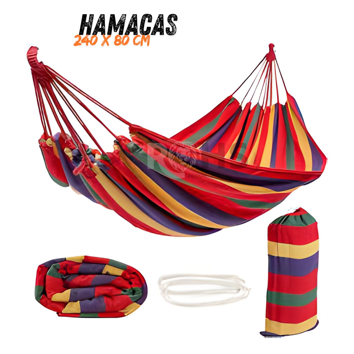 OEM - Hamaca de Lona gruesa y Ancha Individual para Jardín o Acampar al Aire libre