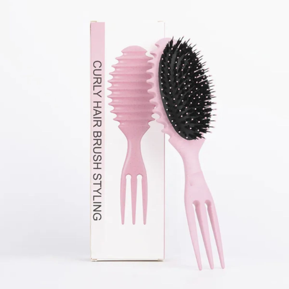 GENERICO - CEPILLO PEINE PARA RIZOS-ROSA