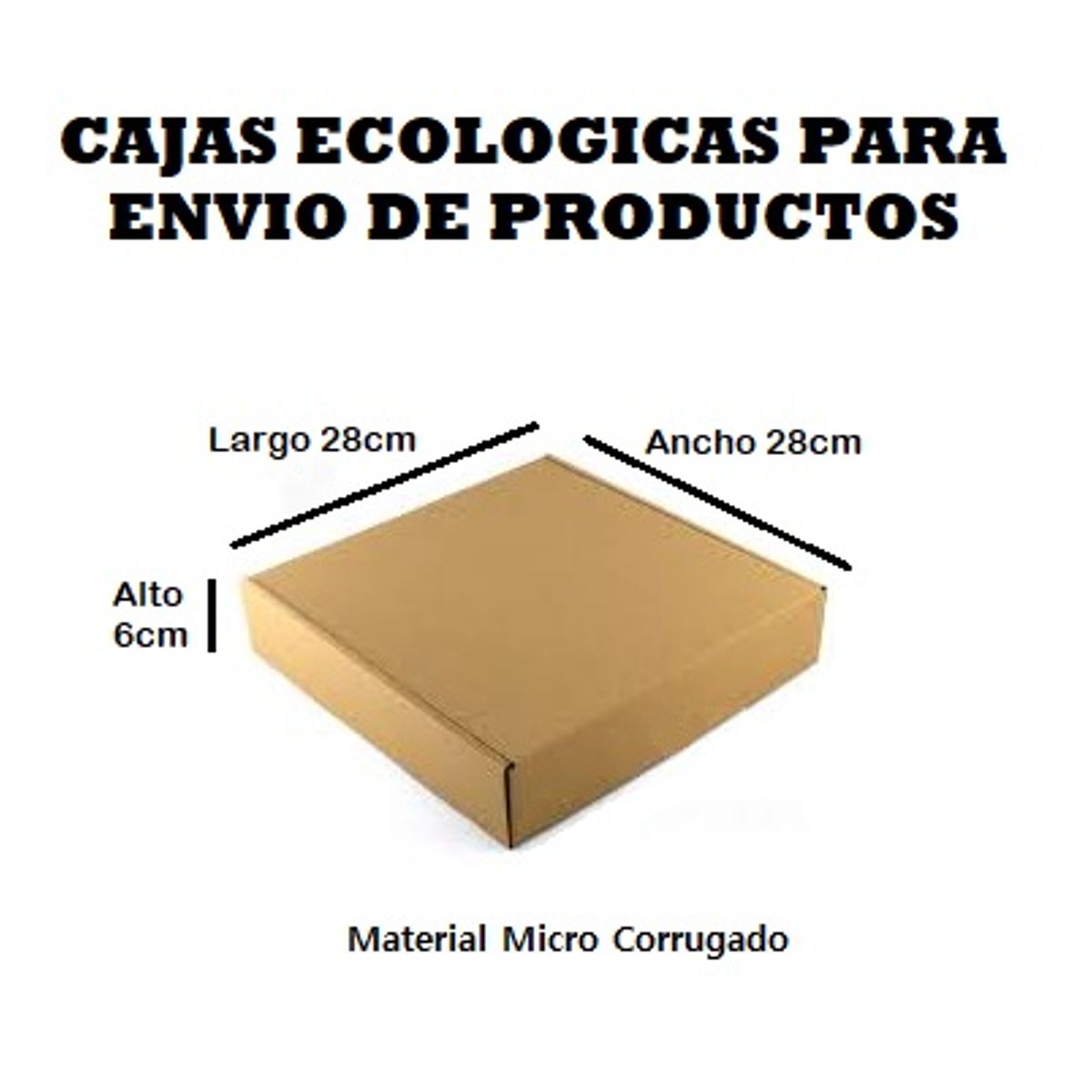 PACK x 5 CAJAS DE CARTON MICRO CORRUGADO PARA ENVIO 28 x 28 x 6.5 CM, marca OEM - Foto Principal