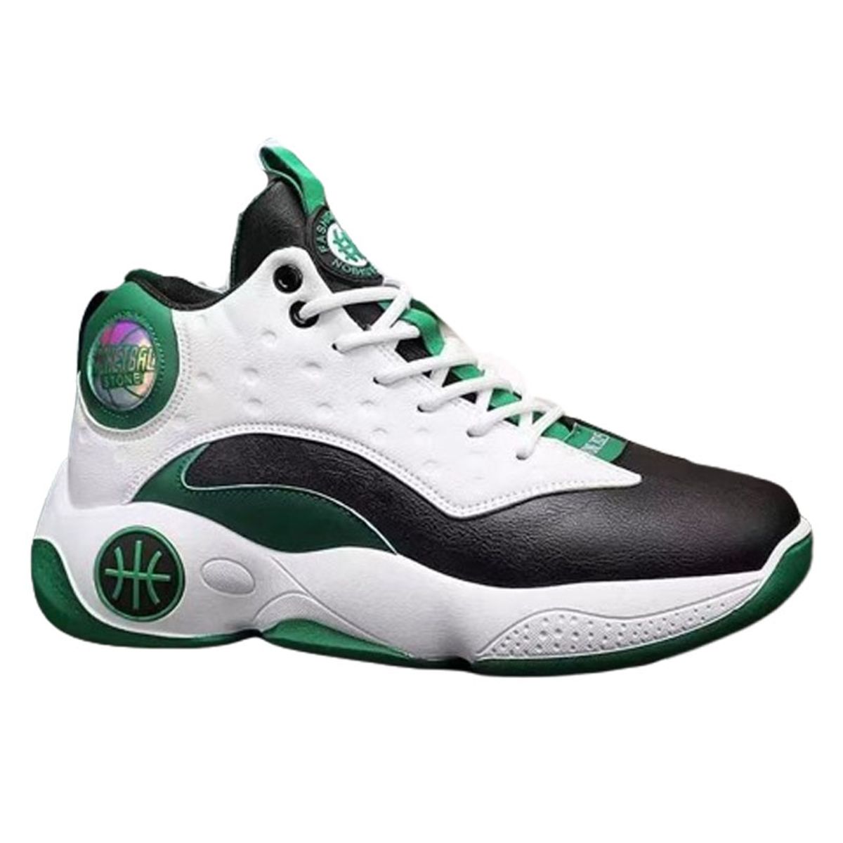 DANWEILE - Zapatillas de baloncesto de caña alta y moda para hombre blanco verde