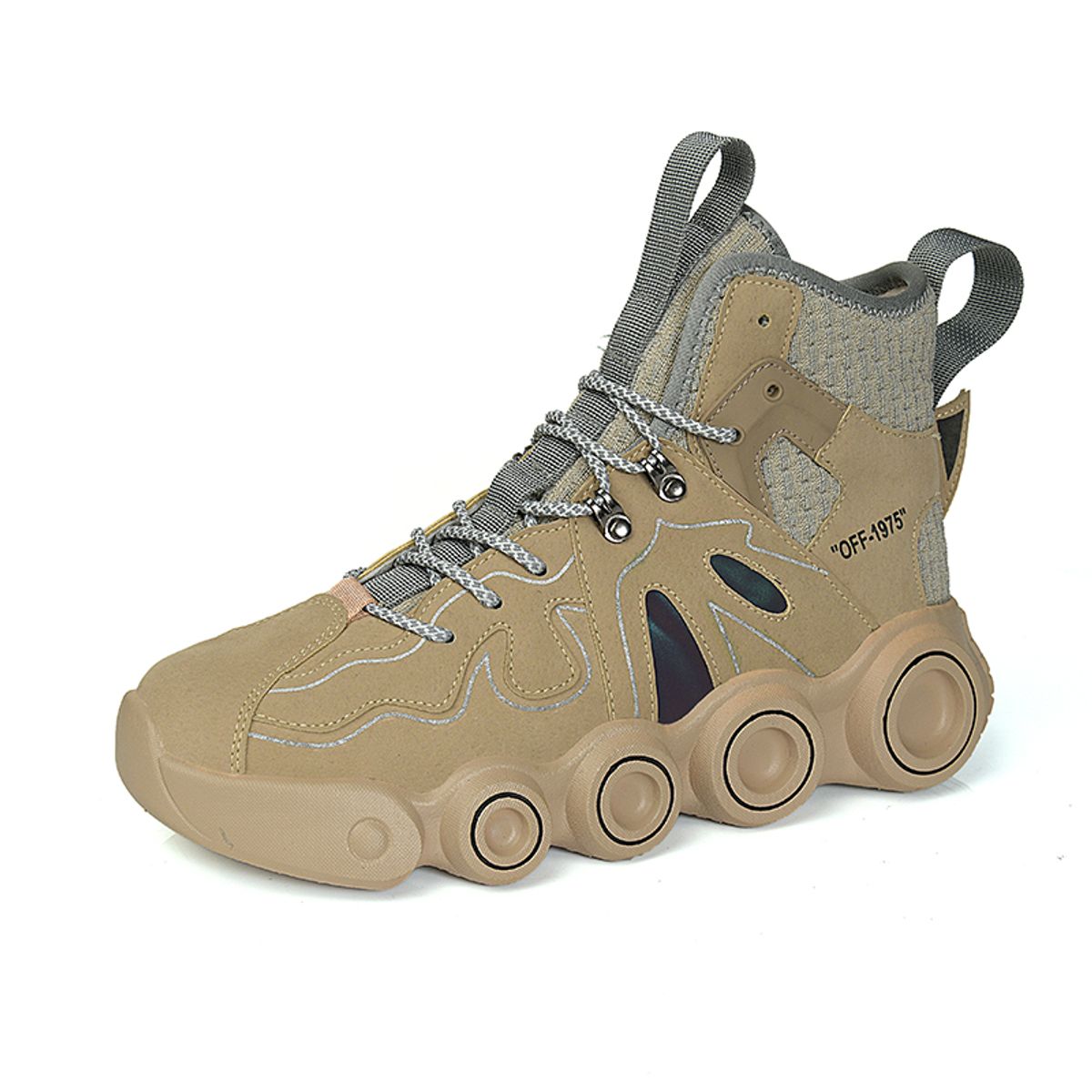 DANWEILE - Zapatos casuales de caña alta para hombre - Caqui
