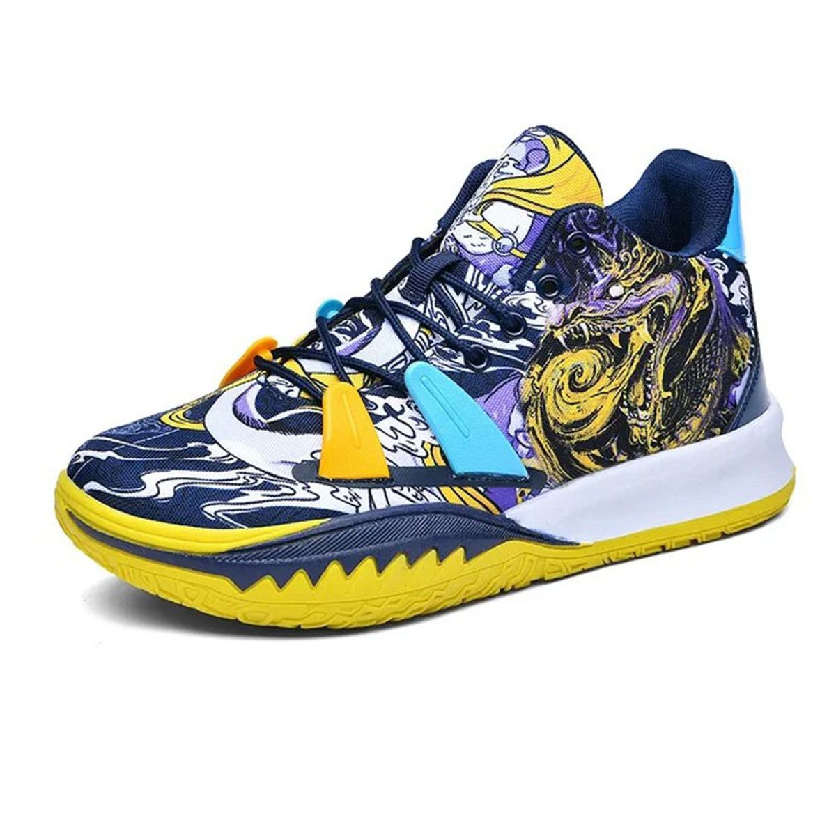 DANWEILE - Zapatillas de baloncesto cómodas transpirables con suela gruesa Amarillo