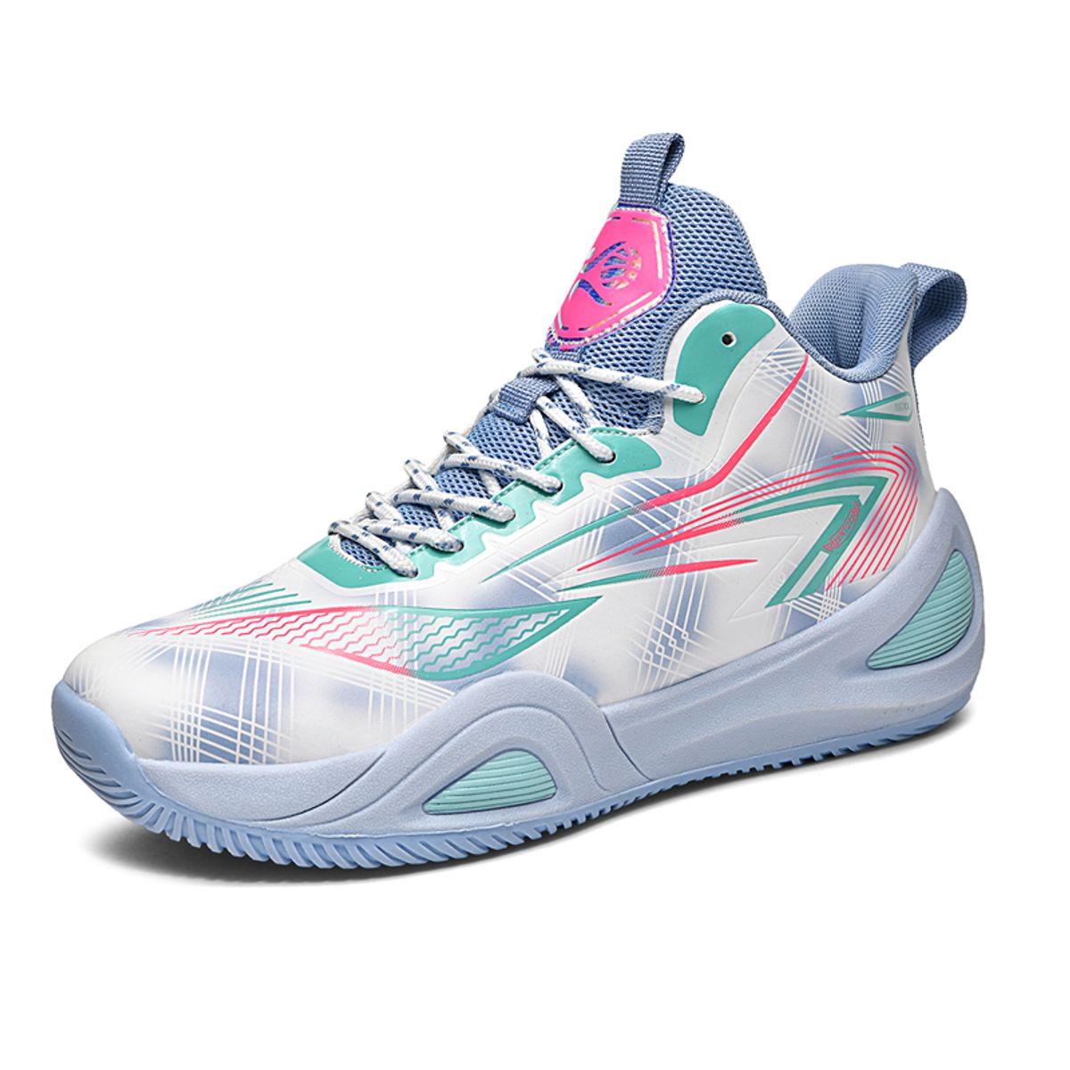 DANWEILE - Zapatillas de baloncesto con parte superior de cuero impermeable - Azul