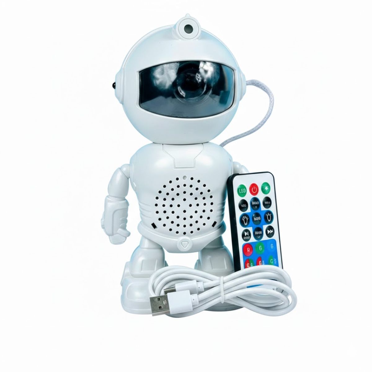 GENERICO - Lámpara Proyector Astronauta Portátil Nebulosas Galaxia con Parlante Bluetooth Luces RGB