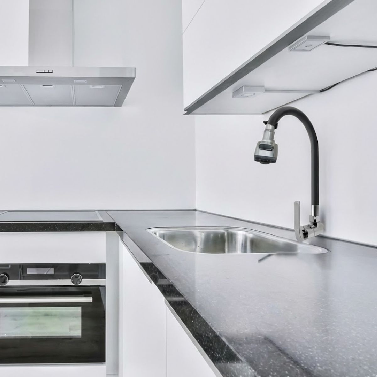 Llave Caño Negro De Lavadero de Cocina Pico de Ganzo Flexible Para Pared C&A, marca C&A - Foto 2