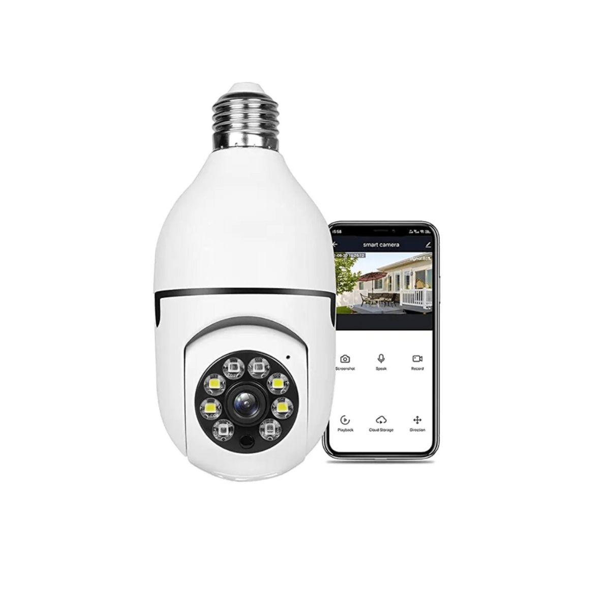 GENERICO - FOCO CÁMARA ESPÍA 360 GRADOS  - BLANCO