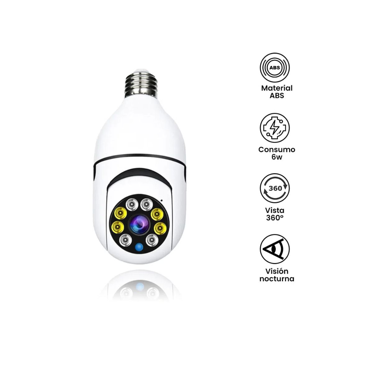 GENERICO - FOCO CÁMARA ESPÍA 360 GRADOS  - BLANCO