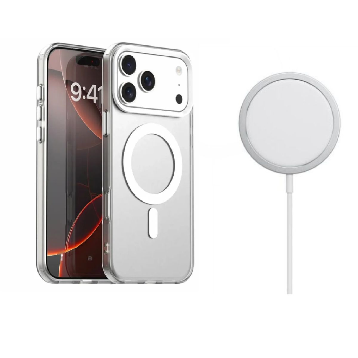 GENERICO - Case Magsafe con cargador inalambrico para iPhone 17 Pro Max