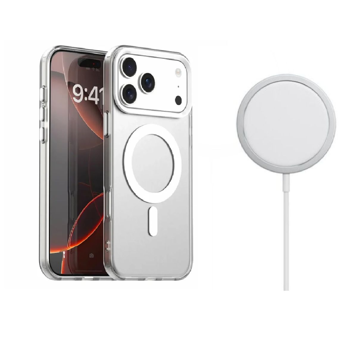 GENERICO - Case Magsafe con cargador inalambrico para iPhone 17 Pro Max